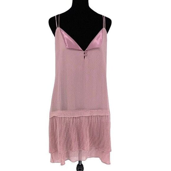 Symbiose by Hinda A Womens Crisscross Chiffon Cocktail Dress Pink Medium NWT - Picture 1 of 9